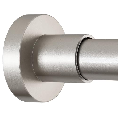 Image of BRIOFOX Shower Curtain Rod Adjustable 18-64 Inch, Stainless Steel Spring Tension Shower Rod No Drilling Non Slip, Silver