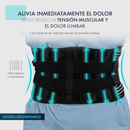 Smarthers Faja Lumbar Hombre y Mujer - Faja Lumbar Mujer y Faja Abdominal Hombre - Alivio del Dolor Instantaneo - Ajuste Perfecto y Comodidad de Grado Médico para hacer deporte - Fajas para Espalda - imagen 5