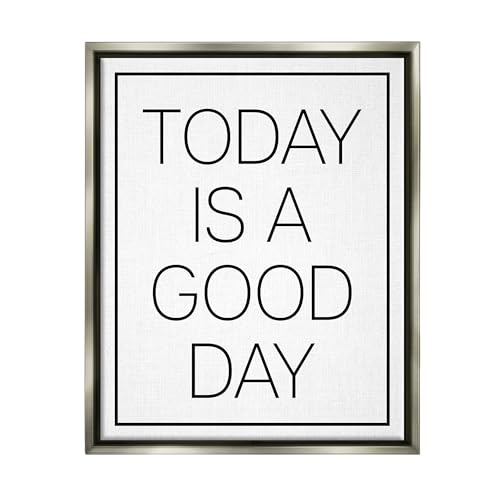 Image of Minimal Good Day Phrase, 24 x 30 Inch Canvas in Floater Frame | Stupell Industries . By Lil' Rue . Ready to hang . Positive home accent . Made in USA