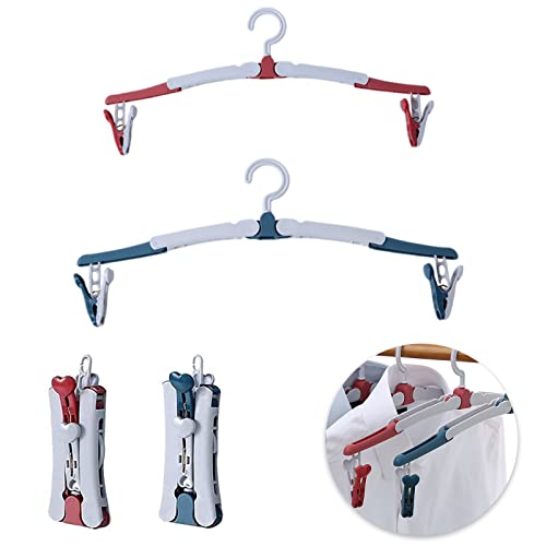 Perchas Plegables plastico, Perchas Antideslizante Ligero, 4 Piezas, Percha Plegable Giratoria de, 360 ° Percha Portátil,...