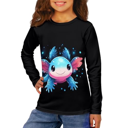 Image of Girls Long Sleeve Shirt with Cute Graphic Casual Pullover Tops 3-16Y