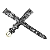 Dcasmo group Echtes Schwarzes Krokodilleder Uhrenarmband für Herren 12 mm New Old Stock 1970 – Originales Vintage Armband der Traditionellen Antiken Uhrmacherkunst