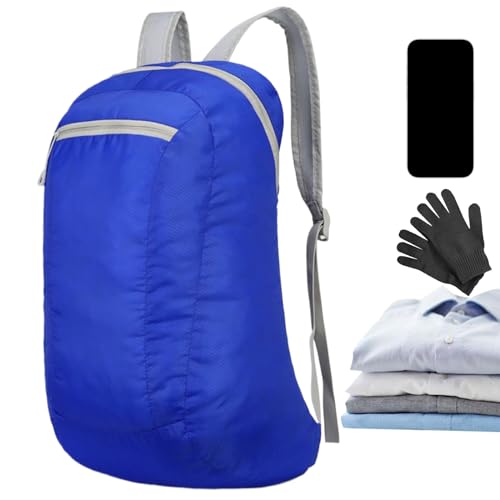 Duroecsain Mochila Ligero De Viaje | Mochila Plegable Impermeable - Ergonómica Transpirable Para Deporte Senderismo Picnic Viaje Diario, azul, Se référer au descriptif