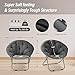 Oversized Moon Chair with Metal Frame, Comfy Chair for Bedroom, Grey Saucer Chair for Bedroom, Cozy Faux Fur Lounge Chair, Grey