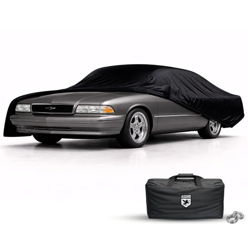 Image of Scratch Resistant Indoor Car Cover with Warranty Compatible with Chevrolet 1994-1996 Impala - Black Satin Ultra Soft Material Car Cover Car Accessories