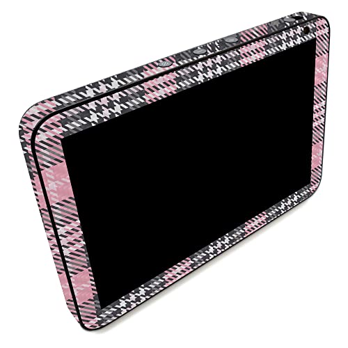 Image of MightySkins Carbon Fiber Skin Compatible with Amazon Echo Show 8 (Gen 2) - Pink Plaid | Protective, Durable Textured Carbon Fiber Finish | Easy to Apply | Made in The USA