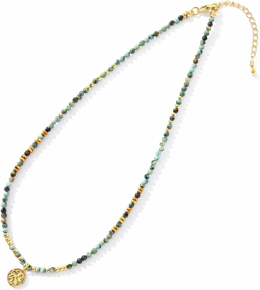 Beaded Necklace for Women, Handmade Colorful Gem and Pearl Design, Adjustable Boho Daisy Jewelry, Lightweight Fashion Accessory for Vacation, Party and Gift