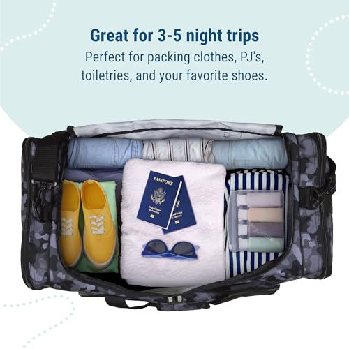 Image of Wildkin Kids Weekender Duffel Bag - Carry-On Size for School, Travel, & Sleepovers