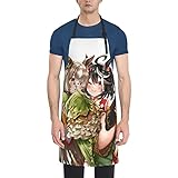 [RFSHOPWF] ウマ娘 ライスシャワー エプロン H型シンプルカフェエプロン おしゃれレディースメンズポケット付き シワになりにくい撥水汚れにくい家庭用ピナフォア 保育士キッチン業務用作業用えぷろん。70cm×84cm