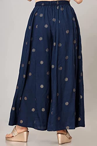 Image of Rayon Gold Print Skirt Palazzo || Rayon Palazzo || Skirt Palazzo || GOLDPRINT Skirt Palazzo || Multicolour