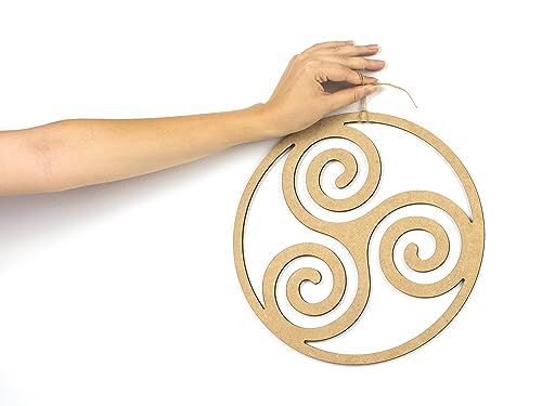 CONTRAXT Triskel decoration irlande symbole celtique. Mandala Triskell Irlande decoration irlandaise mythologie du monde celte cadre tableau sculpté bois cadeau zen mural meditation (Triskel, MDF) – vue 8