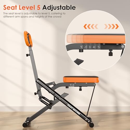 Image of SogesHome Squat Machines Rowing Machine for Home, Foldable & Full Body Exercise Workout Equipment with Adjustable Resistance Bands for Women, Row and Ride Squat Machine for Glutes and Abs, 330 LBS