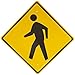 Brady 94235 30" Height, 30" Width, B-959 Reflective Aluminum, Standard Traffic Sign, Legend "Crosswalk With Picto"