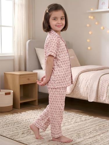Image of POLKA TOTS 100% Pure Cotton Half Sleeve Night Suit for Kids, Girls & Boys | Cotton Pyjama Set | Unisex Night Dress for Children | Night Suit for Girls |Sleepwear for Kids | Winter Night Dress for Boys