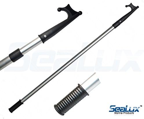 SeaLux Deluxe Adjustable 2-Section Telescopic Aluminum Boat Hook 4' to 7'