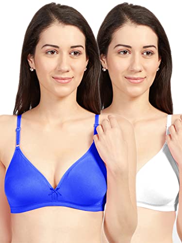 Image of SONARI Omania Womens Non-Padded Cotton Polyester Bras - Solid, Non-Wired, Medium Coverage, Hand Washable (Pack of 2)