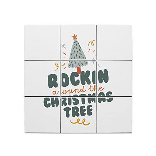 Cadeau Père Noël lot 9 carreaux céramique décoratifs pour l'hiver