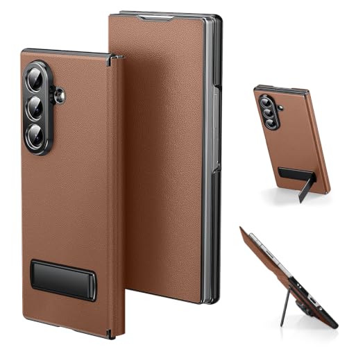 Image of for Samsung Galaxy Z Fold 8 Ultra Magnetic Flip Folding Case, Multi-Angle Bracket, High Classy Luxurious Business Leather, Full Body Hinge Protective Slim Cover.(Brown)