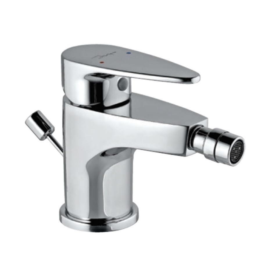 Jaquar Single Lever 1-Hole Bidet Mixer with Popup Waste System & 375mm Long Braided Hoses | High-Quality Bathroom Faucet for Modern Hygiene Solutions