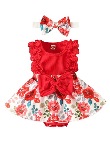 Baby Girl Tulle Romper Dress Sleeveless Floral Embroidery Princess Dress with Headband 2 Piece Holiday Fairy Dress