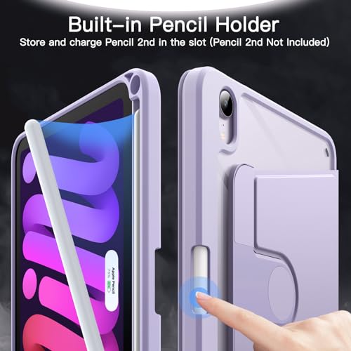 Coque iPad Mini 6 et 7 rotative violette pour éviter les douleurs cervicales - 5