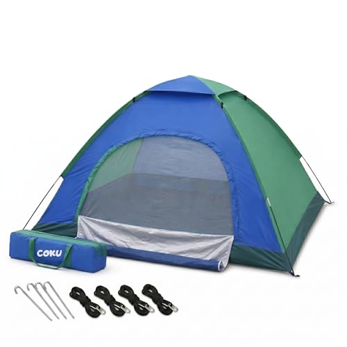 Image of Coku Camping Tent for 2 Persons, 210D+170T Lightweight Backpacking Dome Tent with Mosquito Net, Waterproof Outdoor Tent, Easy Setup for Camping, Hiking, Trekking, Picnic, Travel (Random Color)
