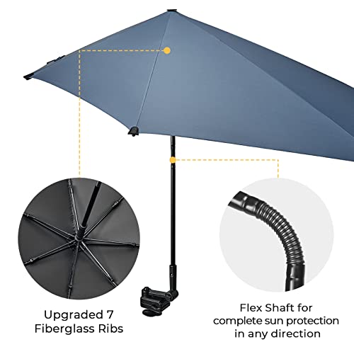 G4Free Adjustable Beach Umbrella XL with Universal Clamp Shaft for Chair, Golf Cart, Stroller, Bleacher, Patio (Dark Blue) - Image 5