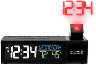 La Crosse Technology 616-1950-INT Pop-Up Bar Projection Alarm Clock with USB Charging Port