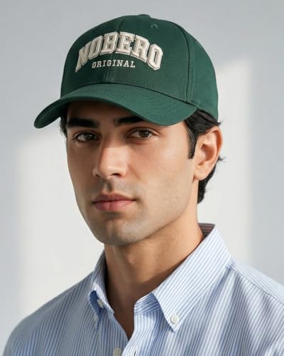 Image of Nobero Caps for Men | Premium Cotton Baseball Cap | Sports Cap for Men with Adjustable Strap | Stylish Casual Everyday Wear Cap | Breathable Unisex Lightweight Cap