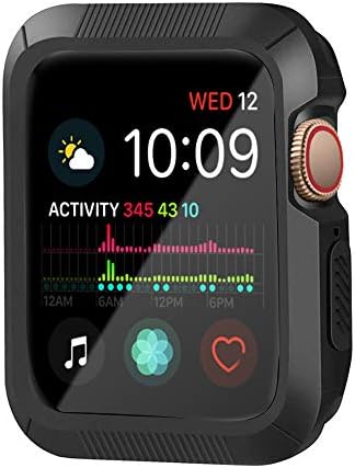 YUSHUANG Compatible with Apple Watch Case 44mm Series 4, Shock-Proof and Shatter-Resistant Compatible with Apple Watch Protector, Replacement for iWatch case - Black