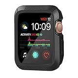 YUSHUANG Compatible with Apple Watch Case 44mm Series 4, Shock-Proof and Shatter-Resistant Compatible with Apple Watch Protector, Replacement for iWatch case - Black