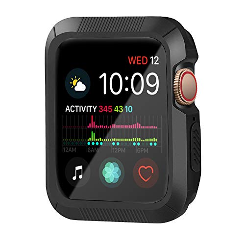 YUSHUANG Compatible with Apple Watch Case 40mm Series 4, Shock-Proof and Shatter-Resistant Compatible with Apple Watch Protector, Replacement for iWatch case - Black