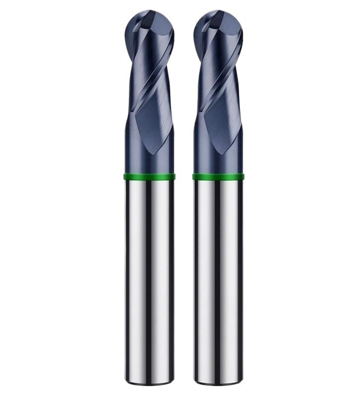 Fresa de punta esférica carburo tungsteno acero 2 flautas HRC50 for centro mecanizado CNC con recubrimiento nanométrico(R4x150)