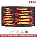 FESA 1000V Insulated Open End Wrenches - 14-Piece Professional Insulated Wrench Set with Traction Handles, Durable CR-V Steel - 1000 Volt Tools for Electricians & Mechanics (Metric)