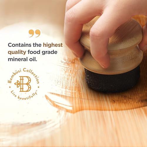 mineral oil - 8oz food grade cutting board oil and butcher block conditioner safe wood oil for bamboo teak utensils chopping boards wooden kitchen surfaces cleaner serving trays gift