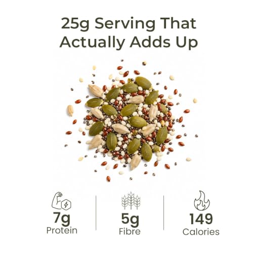 Image of Bolas 6 in 1 Roasted Seeds Mix -Pumpkin Seeds, Sunflower Seeds, Watermelon Seeds, Flax Seeds, Black Chia Seeds, Sesame Seed, 200g