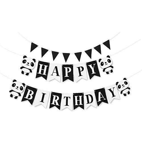 Birthday Party Decorations Supplies,Panda Themes Happy Birthday Banner And Aluminum Foil Balloons,Latex Balloons For Children Birthday Party Kids Nursery Bedroom Decor #TOP2