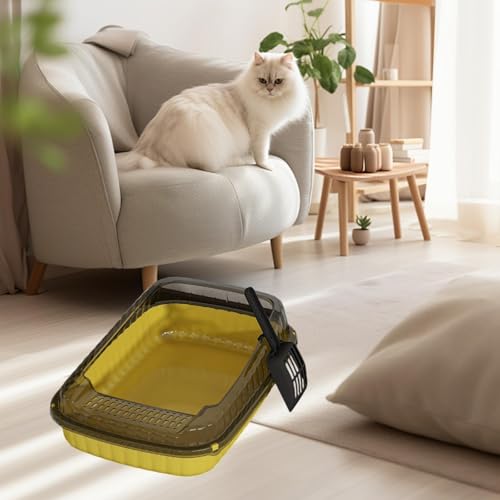 Caja de arena abierta para gatos Baoblaze amarillo miniatura 5