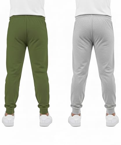 Image of KYDA KIDS 100% Cotton Track Pants for Boys | Premium Printed Soft Single Jersey Fabric | Elastic Waist Loose Fit Summer Full Length with Rib Hem (Pack of 2)