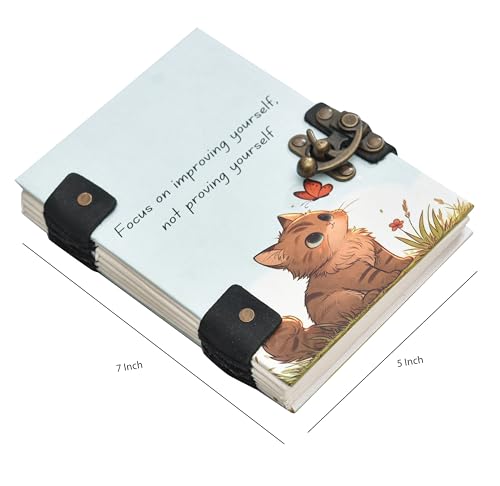 Image of Handmade ?Never Hide Your Wings? Diary with Lock | 7x5 Inch Artistic Butterfly Journal | Eco-Friendly Recycled Paper Notebook for Writing, Sketching & Gifting