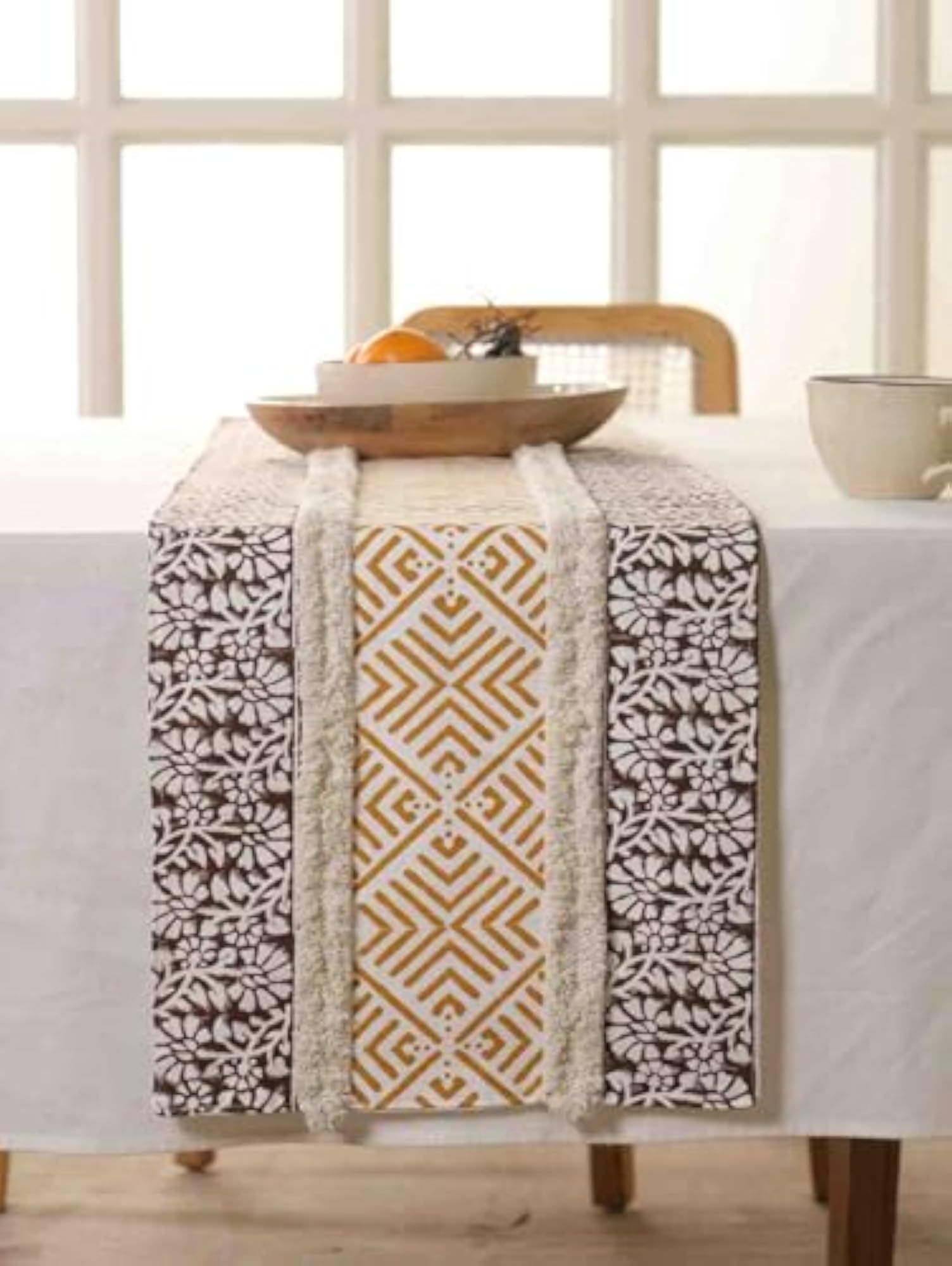 Modern Cotton Table Runner for Center Table, Luxury Decor