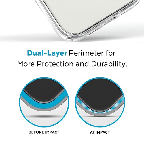 Image of Speck Clear iPhone 14 Pro Case - Drop Protection, Scratch Resistant, Dual Layer Slim Phone Case for 6.1 Inch iPhones 14 Pro - Built for MagSafe - Anti-Yellowing - Presidio Perfect -Clear /Clear /Silver