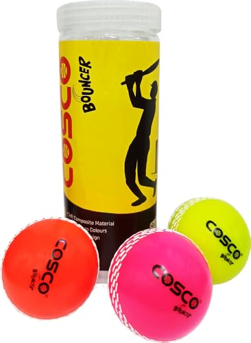 Image of Cosco Bouncer Cricket Wind Ball - Durable Practice Ball for All Surfaces,Pack of 3 Balls.