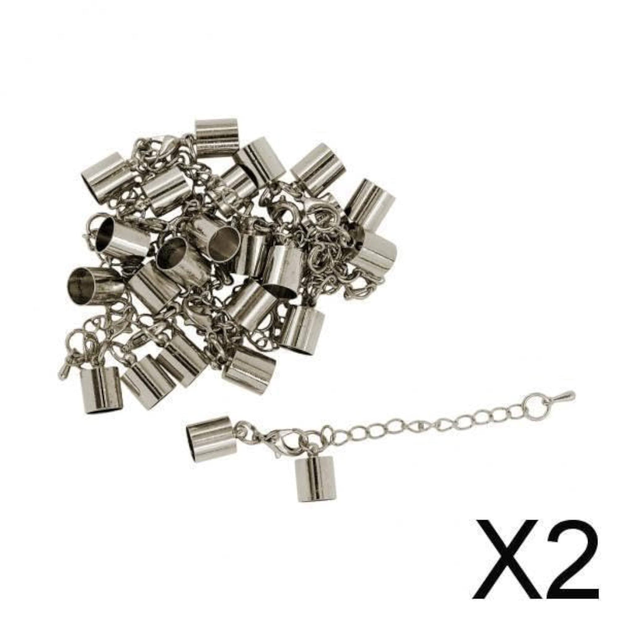 Necklace Extender Chain Set, 12pcs Silver Connectors
