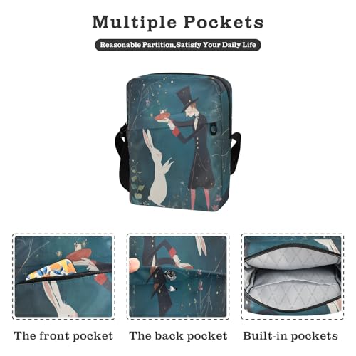 crossbody messenger bag Small Crossbody Bags For Women Cross Body Purses Adjustable Strap for Casual Casual- Magician Rabbit2