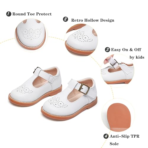 Image of Kiderence Toddler Girl Mary Jane School Uniform Dress Shoes Oxford Flats