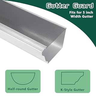 Memrita Gutter Guard 5'', 48 Ft Stainless Steel Micro-Mesh Gutter Cover, Fits for 5'' Width Gutter System and Any Roof, Universal Leaf Filter Prevent Clogged Downspouts, 15 Pack Per Box