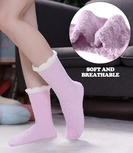 Image of FNOVCO Womens Fuzzy Socks Super Soft Fluffy Winter Warm Cozy Home Sleeping Socks