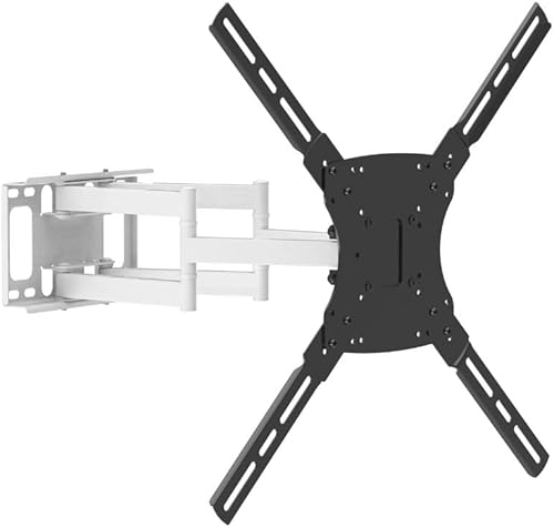 Soporte de pared bicolor blanco y negro para TV LCD LED 37-80", capacidad de carga 154.3 lbs, VESA de 3.937x3.937 in a 23.622x15.748 in, distancia