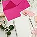Whaline 50Pcs A7 Invitation Envelopes Set Hot Pink Greeting Card Envelopes V-Flap Envelopes Gift Card Sleeves for Valentine's Day Mailing Envelopes Sending Card, 7.3x5.3 Inch